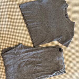 Nuuds Charcoal Ribbed Knit Top